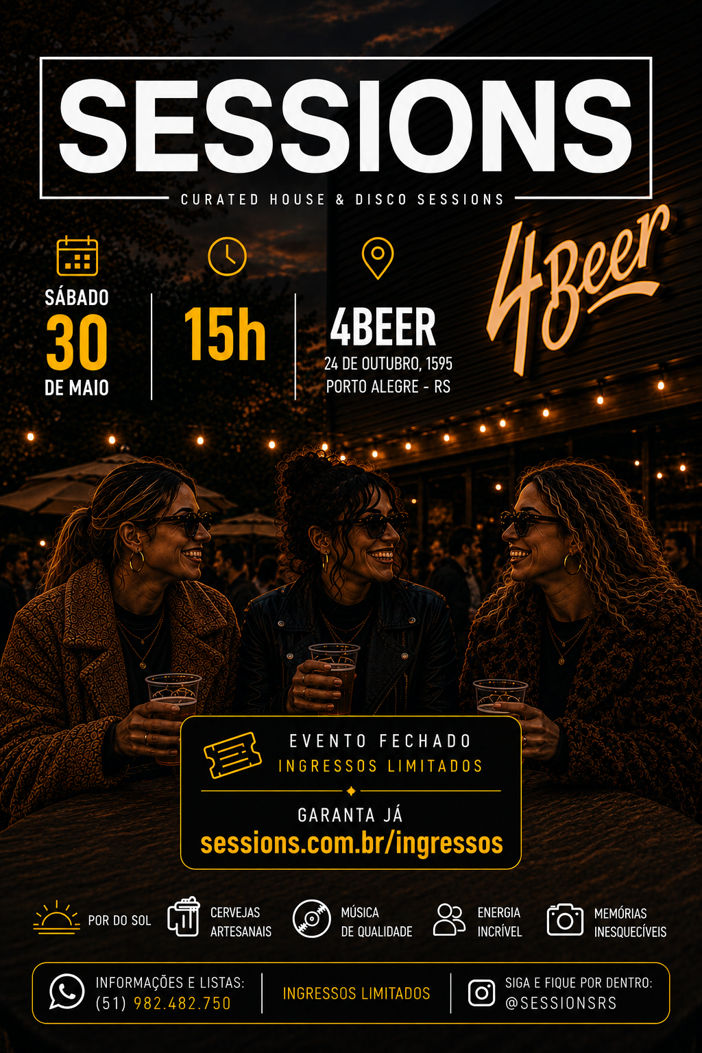 Flyer Vertical do Sessions para a 4Beer